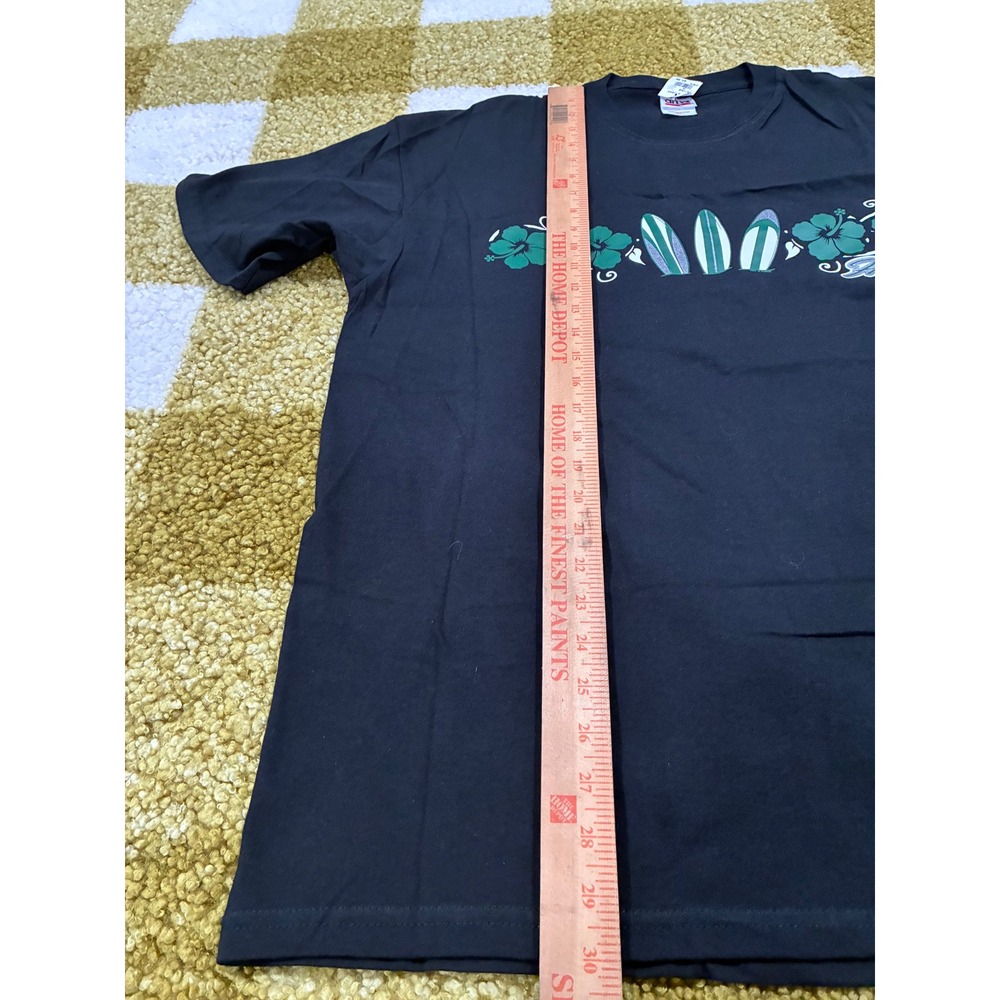 Anvil Hawaii Surfboard Hibiscus Graphic T-Shirt Mens XL Black Short Sleeve NEW - Picture 6 of 7